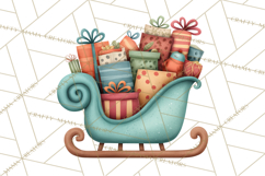 Christmas Sleighs Clipart PNG, Holiday Vehicles &amp; Reindeer Product Image 3