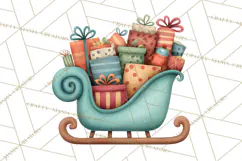 Christmas Sleighs Clipart PNG, Holiday Vehicles & Reindeer Product Image 3