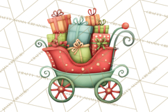 Christmas Sleighs Clipart PNG, Holiday Vehicles &amp; Reindeer Product Image 4