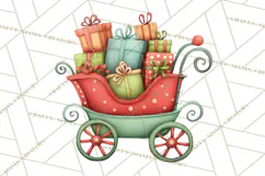 Christmas Sleighs Clipart PNG, Holiday Vehicles & Reindeer Product Image 4