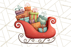 Christmas Sleighs Clipart PNG, Holiday Vehicles &amp; Reindeer Product Image 3