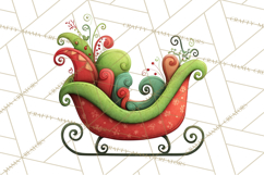 Christmas Sleighs Clipart PNG, Holiday Vehicles &amp; Reindeer Product Image 4