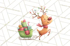 Christmas Sleighs Clipart PNG, Holiday Vehicles & Reindeer Product Image 4