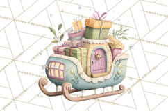 Christmas Sleighs Clipart PNG, Holiday Vehicles &amp; Reindeer Product Image 5