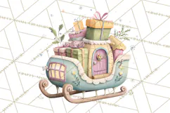 Christmas Sleighs Clipart PNG, Holiday Vehicles & Reindeer Product Image 5