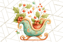 Christmas Sleighs Clipart PNG, Holiday Vehicles &amp; Reindeer Product Image 2