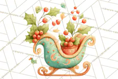 Christmas Sleighs Clipart PNG, Holiday Vehicles & Reindeer Product Image 2