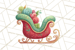 Christmas Sleighs Clipart PNG, Holiday Vehicles &amp; Reindeer Product Image 3