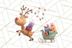 Christmas Sleighs Clipart PNG, Holiday Vehicles & Reindeer Product Image 4