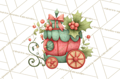 Christmas Sleighs Clipart PNG, Holiday Vehicles &amp; Reindeer Product Image 2