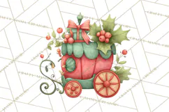 Christmas Sleighs Clipart PNG, Holiday Vehicles & Reindeer Product Image 2