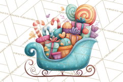Christmas Sleighs Clipart PNG, Holiday Vehicles &amp; Reindeer Product Image 3