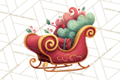 Christmas Sleighs Clipart PNG, Holiday Vehicles &amp; Reindeer Product Image 4