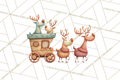 Christmas Sleighs Clipart PNG, Holiday Vehicles &amp; Reindeer Product Image 5