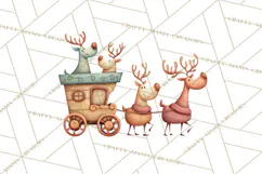 Christmas Sleighs Clipart PNG, Holiday Vehicles & Reindeer Product Image 5