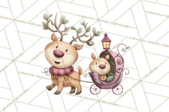 Christmas Sleighs Clipart PNG, Holiday Vehicles & Reindeer Product Image 2