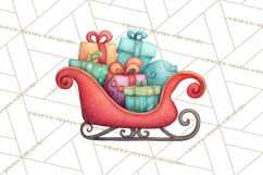 Christmas Sleighs Clipart PNG, Holiday Vehicles &amp; Reindeer Product Image 3