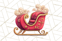 Christmas Sleighs Clipart PNG, Holiday Vehicles &amp; Reindeer Product Image 5