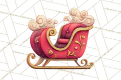 Christmas Sleighs Clipart PNG, Holiday Vehicles & Reindeer Product Image 5