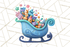 Christmas Sleighs Clipart PNG, Holiday Vehicles &amp; Reindeer Product Image 3