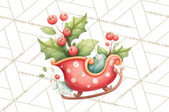 Christmas Sleighs Clipart PNG, Holiday Vehicles &amp; Reindeer Product Image 4