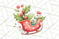 Christmas Sleighs Clipart PNG, Holiday Vehicles & Reindeer Product Image 4