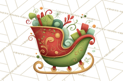 Christmas Sleighs Clipart PNG, Holiday Vehicles &amp; Reindeer Product Image 5