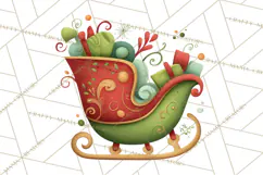 Christmas Sleighs Clipart PNG, Holiday Vehicles & Reindeer Product Image 5