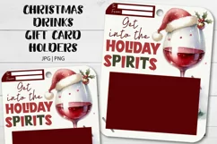 Holiday Spirits Christmas Gift Card Holder JPG | PNG Product Image 1