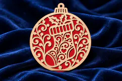 Holiday Stocking Ornament SVG, Laser Cut Glowforge File Product Image 1