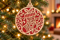 Holiday Stocking Ornament SVG, Laser Cut Glowforge File Product Image 2