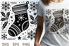 Holiday Stockings Illustration SVG File | Christmas SVG Product Image 1