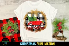 Merry Christmas Truck With Plaid Pattern Sublimation I Holiday Sublimation Idea