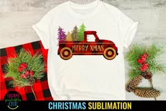 christmas truck sublimation design- holiday sublimation design