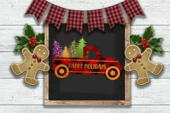 christmas truck sublimation design- holiday sublimation design