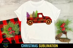 christmas truck sublimation design- holiday sublimation design