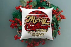 Retro Merry Christmas Leopard Print Sublimation I Holiday Sublimation PNG