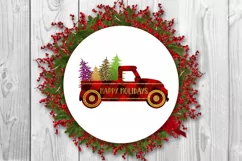 christmas truck sublimation design- holiday sublimation design