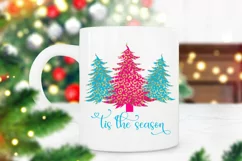 Tis the Season Christmas Tree With Leopard Print I Christmas Sublimation PNG