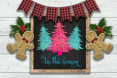 Tis the Season Christmas Tree With Leopard Print I Christmas Sublimation PNG