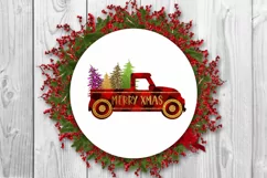 christmas truck sublimation design- holiday sublimation design