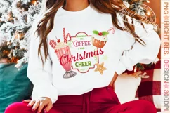 Christmas coffee PNG, Retro Christmas label sublimation Product Image 1