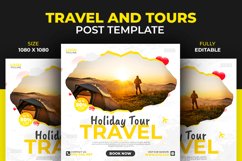 Holiday Travel and Tour Adventure Social Media Post Template Product Image 1