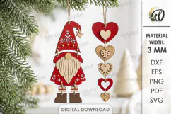 Christmas Tree Ornaments Laser Cut. Christmas Tree Decor SVG Product Image 1