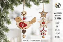 Christmas Tree Ornaments Laser Cut. Christmas Tree Decor SVG Product Image 1