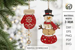 Christmas Tree Ornaments Laser Cut. Christmas Tree Decor SVG Product Image 1