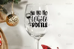 Ho Ho Ho Whole bottle SVG, Christmas Wine SVG Design Product Image 2