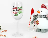 Christmas Wine Glass SVG, Wine SVG, Christmas Wine Saying Product Image 2