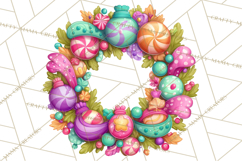 Christmas Wreaths Clipart PNG, Cute Cartoon Holiday Objects Product Image 4