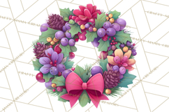 Christmas Wreaths Clipart PNG, Cute Cartoon Holiday Objects Product Image 5